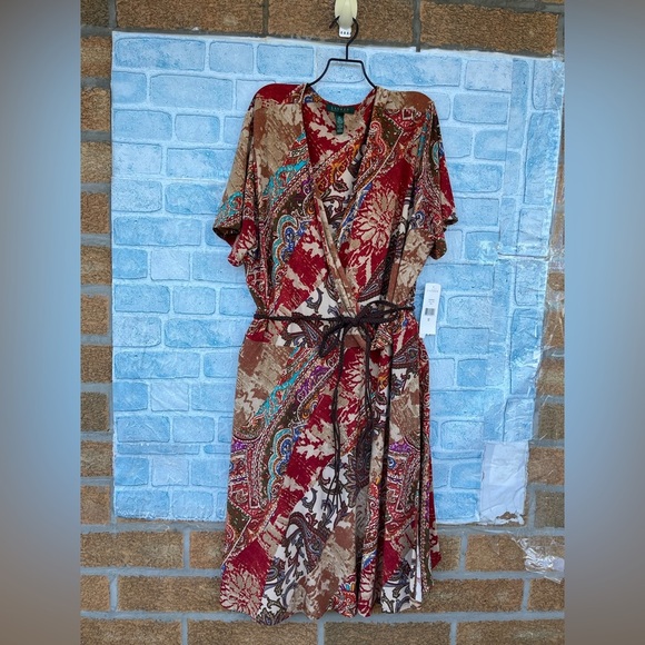 RALPH LAUREN PAISLEY WRAP DRESS SIZE 3 x - Picture 3 of 11